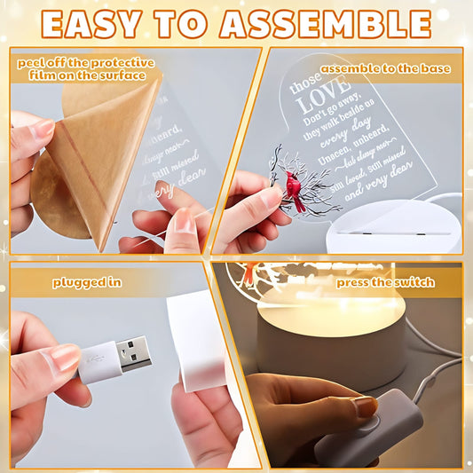 Desk Lamp - LED LAMP - Acrylic Message Board - Night Light