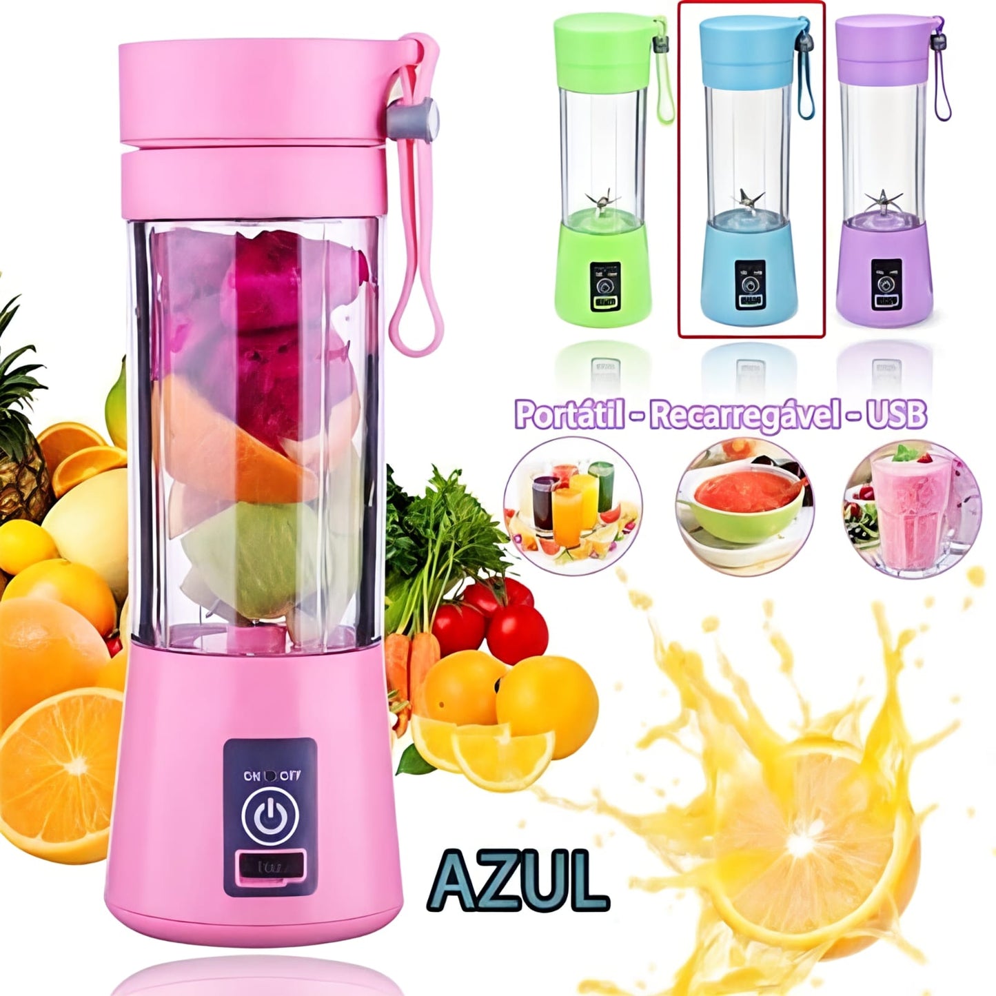 Portable & Rechargeable Battery Juice Blender