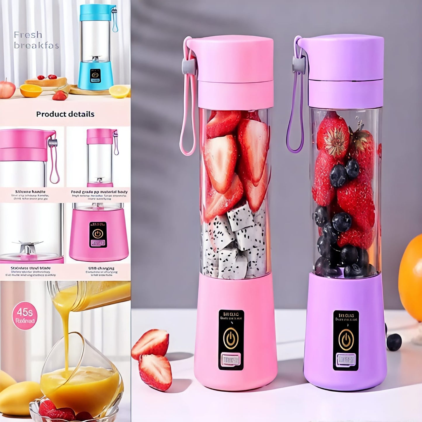 Portable & Rechargeable Battery Juice Blender