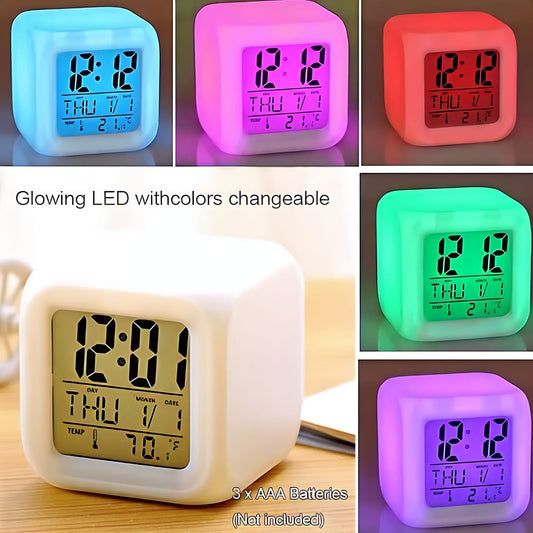 Eye-Catchy 7 Color Changing DIGITAL ALARM CLOCK