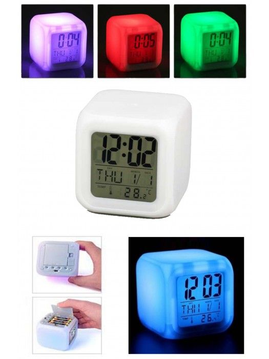 Eye-Catchy 7 Color Changing DIGITAL ALARM CLOCK